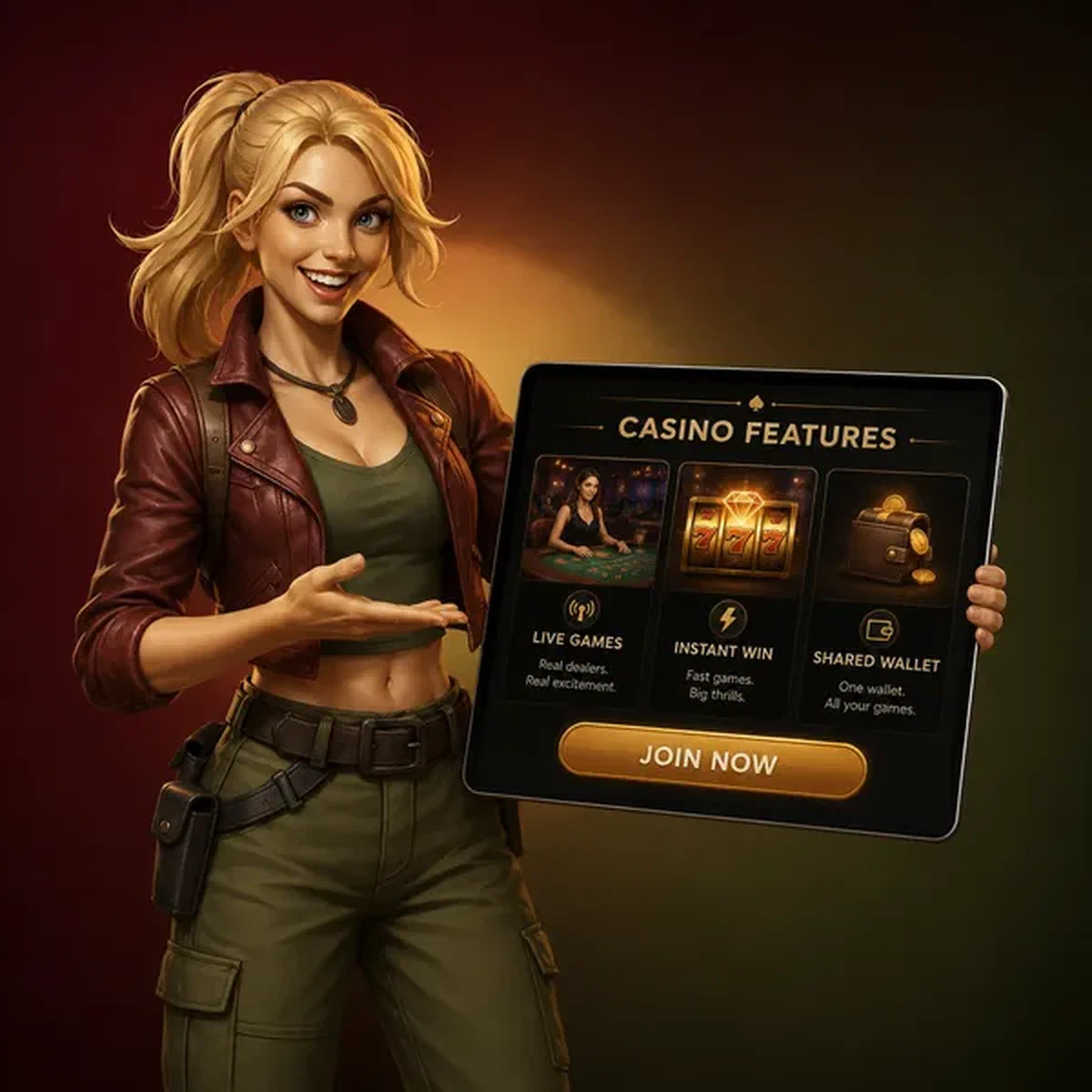 De Kaartmaker presenteert live casinospellen op tablet in Rolldorado Casino lobby